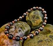 Men’s Copper & Hematite Bracelet – Grounding, Strength & Energy Balance (Large Wrists)