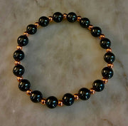 Men’s Copper & Hematite Bracelet – Grounding, Strength & Energy Balance (Large Wrists)