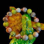 Reiki-Infused Earth Harmony Jasper Bracelet – 10mm Grounding & Balance Beads (Medium Wrists)