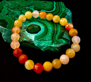Bright Orange Aventurine Polyhedral-Cut Bracelet – 8mm (Medium Wrist) | Reiki-Infused Confidence & Creativity Stone