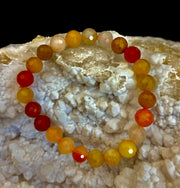 Bright Orange Aventurine Polyhedral-Cut Bracelet – 8mm (Medium Wrist) | Reiki-Infused Confidence & Creativity Stone