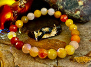 Bright Orange Aventurine Polyhedral-Cut Bracelet – 8mm (Medium Wrist) | Reiki-Infused Confidence & Creativity Stone