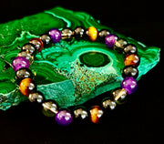 Tranquil Focus Bracelet – Amethyst, Tiger Eye & Smoky Quartz