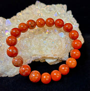 Reiki-Infused Red Jasper Bracelet – 10mm Grounding & Strength Beads