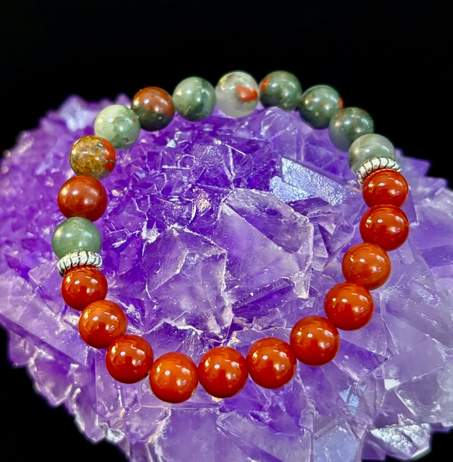 Health & Wellness Intention Bracelet – Reiki-Infused Carnelian & African Bloodstone