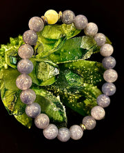 Angelic Harmony Bracelet – Angelite & White Porcelain Stone (Reiki-Infused | Medium Wrists)