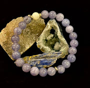 Angelic Harmony Bracelet – Angelite & White Porcelain Stone (Reiki-Infused | Medium Wrists)