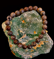 Yooperlite Grounding Bracelet – Natural UV Reactive Stone, 8mm Beads (Large Wrists)