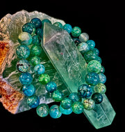 Green Dragon Vein Agate Beaded Bracelet – Natural Stone Jewelry (8mm/10mm)