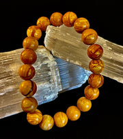 Wood Lace Agate 8mm Reiki-Infused Grounding & Manifestation Bracelet (Medium-Large Wrists)
