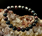 Astrophyllite with Garnet Bracelet – Grounded Transformation & Passionate Strength (8mm Beads)