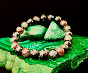 Astrophyllite with Garnet Bracelet – Grounded Transformation & Passionate Strength (8mm Beads)