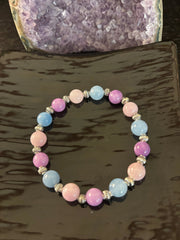 Calming Bracelet – Aquamarine & Kunzite Beads | Reduce Stress & Embrace Inner Peace