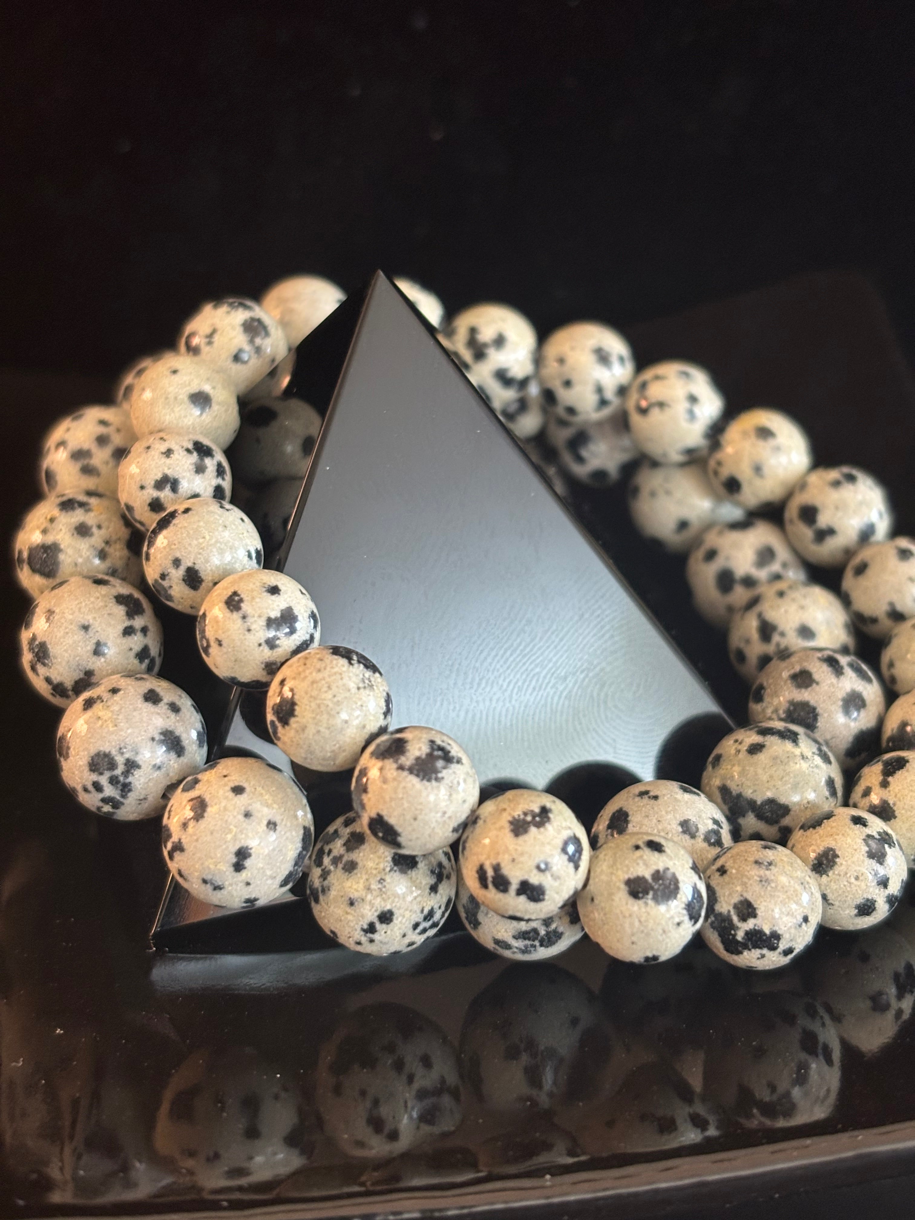 Dalmatian Jasper Protection & Playfulness Bracelet – 8mm or 10mm Natural Stone Beads