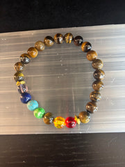 🐅 Tiger Eye Chakra Healing Bracelet – Strength, Protection & Balanced Energy (8mm)