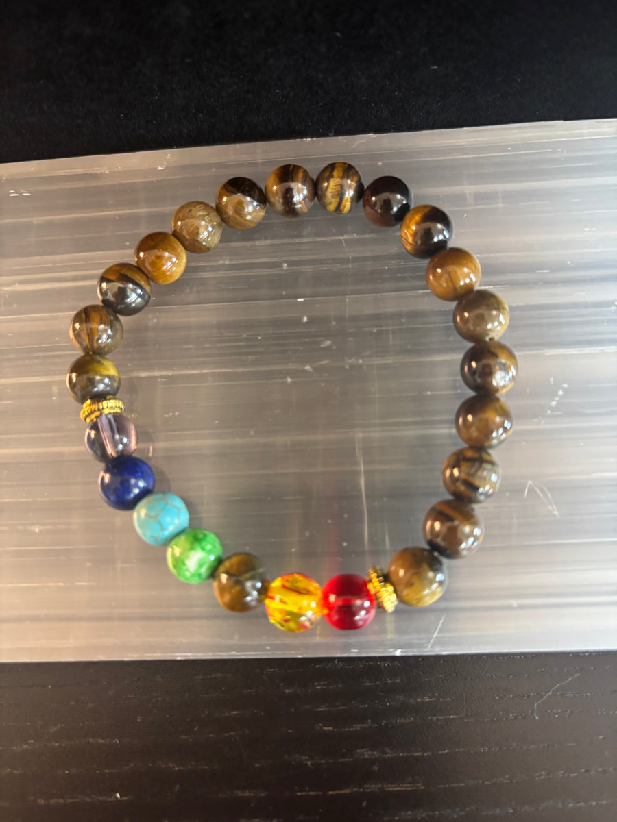 🐅 Tiger Eye Chakra Healing Bracelet – Strength, Protection & Balanced Energy (8mm)