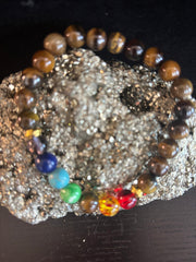 🐅 Tiger Eye Chakra Healing Bracelet – Strength, Protection & Balanced Energy (8mm)