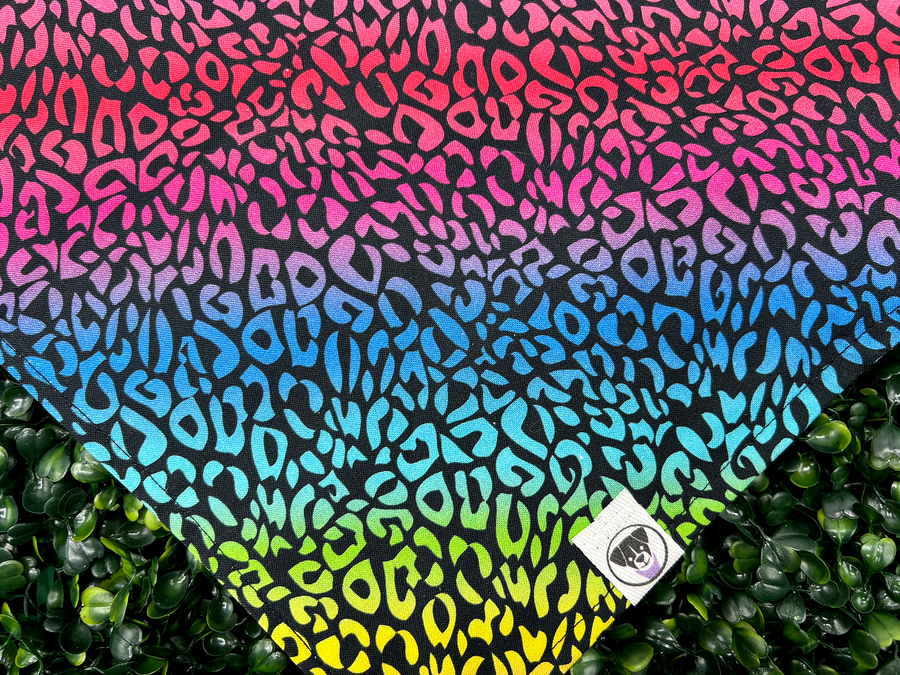 Rainbow Leopard Print Bandana