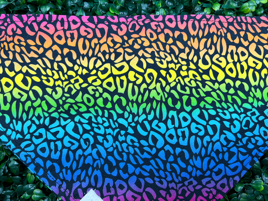 Rainbow Leopard Print Bandana