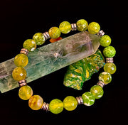 Green Lime Agate - 8"-8.5" - Large and XL Wrists