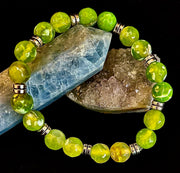 Green Lime Agate - 8"-8.5" - Large and XL Wrists