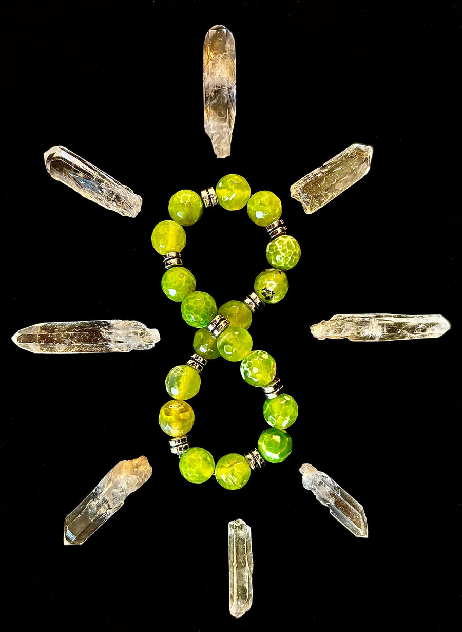 Green Lime Agate - 8"-8.5" - Large and XL Wrists
