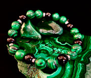 Deep Green Malachite and Black Onyx (7.5" - 8.5") Large and Extra Large Wrists
