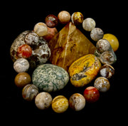 Reiki-Infused Natural Mexican Agate Bracelet for Balance, Harmony & Earth Grounding (8mm)