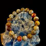 Reiki-Infused Natural Mexican Agate Bracelet for Balance, Harmony & Earth Grounding (8mm)