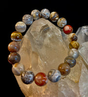 Reiki-Infused Natural Mexican Agate Bracelet for Balance, Harmony & Earth Grounding (8mm)