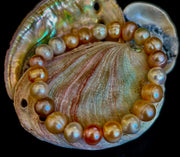 Reiki-Infused Cultured Freshwater Pearl Bracelet for Wisdom, Feminine Power & Divine Grace (8-9mm)
