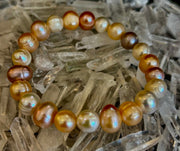 Reiki-Infused Cultured Freshwater Pearl Bracelet for Wisdom, Feminine Power & Divine Grace (8-9mm)