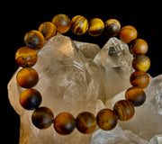 Reiki-Infused Matte Tiger’s Eye Bracelet for Courage, Protection & Focus (10mm)