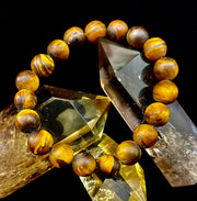 Reiki-Infused Matte Tiger’s Eye Bracelet for Courage, Protection & Focus (10mm)