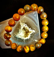Reiki-Infused Matte Tiger’s Eye Bracelet for Courage, Protection & Focus (10mm)