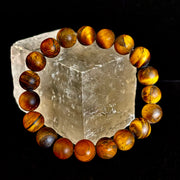 Reiki-Infused Matte Tiger’s Eye Bracelet for Courage, Protection & Focus (10mm)