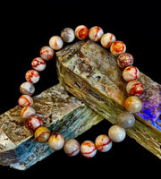 Reiki-Infused Natural Red Vein Jasper Bracelet for Grounding, Endurance & Emotional Stability (8mm)