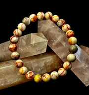 Reiki-Infused Natural Red Vein Jasper Bracelet for Grounding, Endurance & Emotional Stability (8mm)