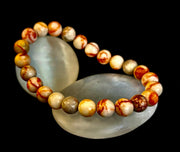 Reiki-Infused Natural Red Vein Jasper Bracelet for Grounding, Endurance & Emotional Stability (8mm)