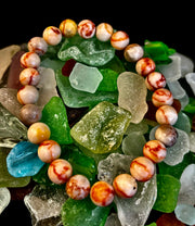 Reiki-Infused Natural Red Vein Jasper Bracelet for Grounding, Endurance & Emotional Stability (8mm)