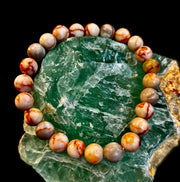 Reiki-Infused Natural Red Vein Jasper Bracelet for Grounding, Endurance & Emotional Stability (8mm)