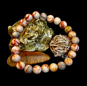 Reiki-Infused Natural Red Vein Jasper Bracelet for Grounding, Endurance & Emotional Stability (8mm)