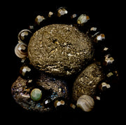 Puerto Vallarta Midnight Agate Power Bracelet — Faceted Black Agate & Swirled Banded Agate (Large Wrist Fit)