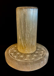 Hand Carved Moroccan Selenite Bracelet Holder & Energy Charging Plate