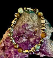 Earth Tone Natural Stone Bracelet – One-of-a-Kind XL Crystal Bracelet