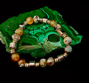Earth Tone Natural Stone Bracelet – One-of-a-Kind XL Crystal Bracelet