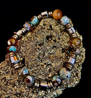 Earth Tone Natural Stone Bracelet – One-of-a-Kind XL Crystal Bracelet