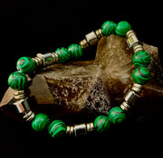 Emerald Malachite Energy Bracelet – XL Natural Stone Bracelet Handmade in Puerto Vallarta