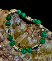 Emerald Malachite Energy Bracelet – XL Natural Stone Bracelet Handmade in Puerto Vallarta