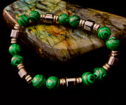 Emerald Malachite Energy Bracelet – XL Natural Stone Bracelet Handmade in Puerto Vallarta